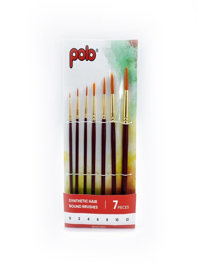 polo Synthetic Hair Round Paint Brush Set - 7 Piece Collection | Professional Artist Brushes for Acrylic, Watercolor, Oil Painting | Fine Detail, Roun - Image 3